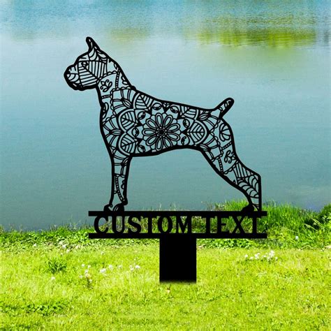 boxer dog metal garden stake. for sale 